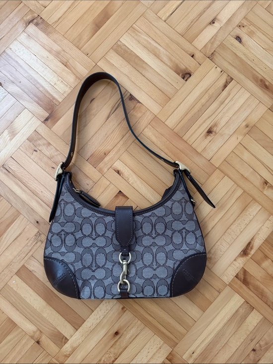 Coach Handbags - The Hamptons Hobo Limited Edition 2005 Coach Brown & Grey Signature Shoulder Bag